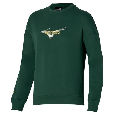 Camisa Mizuno Athletics Estampados Crew Mujer - Verdes - Chile M210PLRKWD